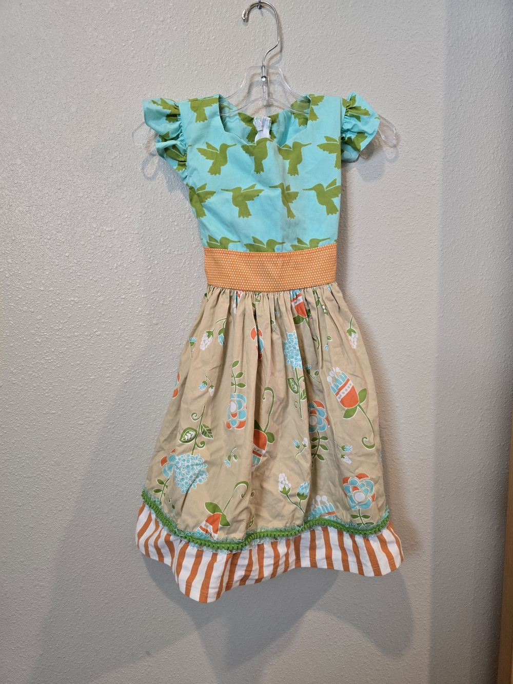 Persnickety Girls Floral & Bird Print Multi-Color Casual Dress